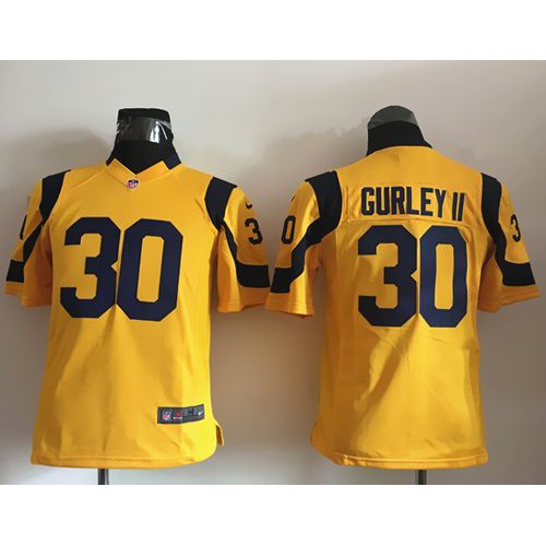 Los Angeles Rams #30 Todd Gurley II Gold Youth Stitched Elite Rush Jersey Youth
