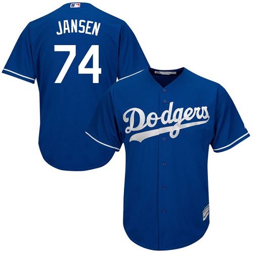 Los Angeles Dodgers #74 Kenley Jansen Blue Cool Base Stitched Youth Jersey Youth