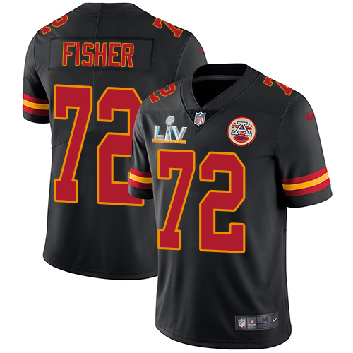Kansas City Chiefs #72 Eric Fisher Black Men's Super Bowl LV Bound Stitched Limited Rush Jersey Men's