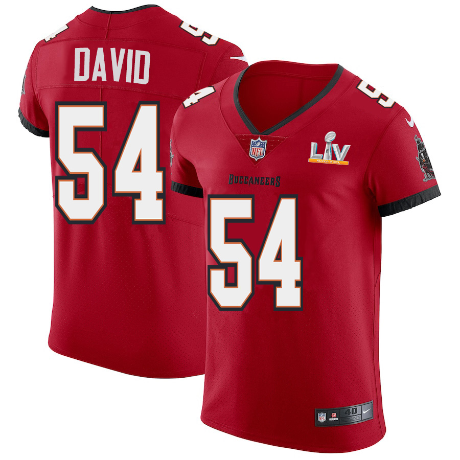 Tampa Bay Buccaneers #54 Lavonte David Men's Super Bowl LV Bound Red Vapor Elite Jersey