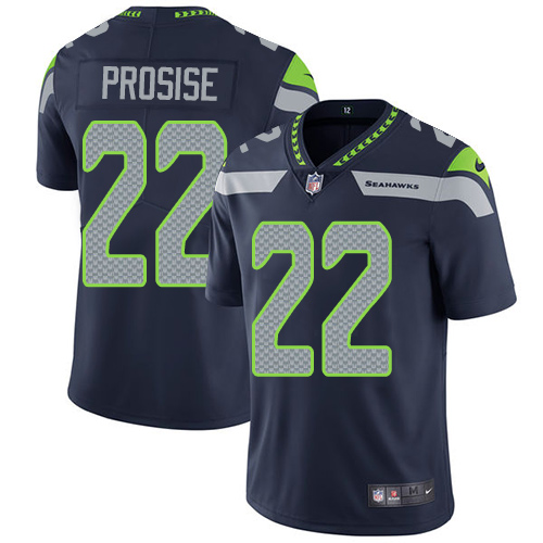 Seattle Seahawks #22 C. J. Prosise Steel Blue Team Color Men's Stitched Vapor Untouchable Limited Jersey Men's