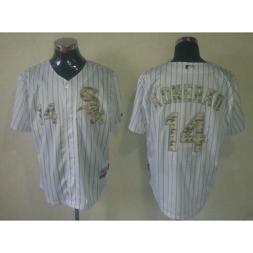 Chicago White Sox #14 Paul Konerko White USMC Cool Base Stitched Jersey Men's