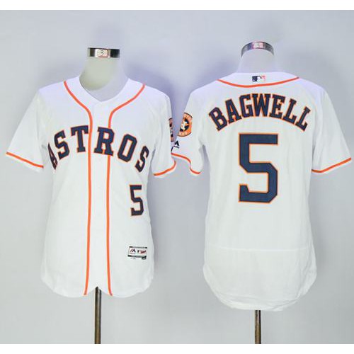 Houston Astros #5 Jeff Bagwell White Flexbase Authentic Collection Stitched Jersey Men's