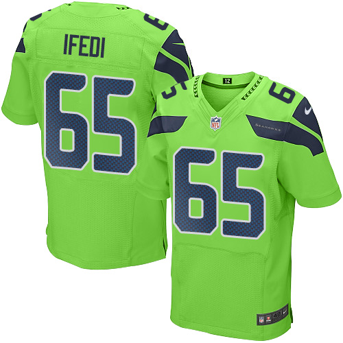 Seattle Seahawks #65 Germain Ifedi Green Men's Stitched Elite Rush Jersey Men's