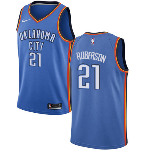 Oklahoma City Thunder #21 Andre Roberson Blue Swingman Icon Edition Jersey Mens