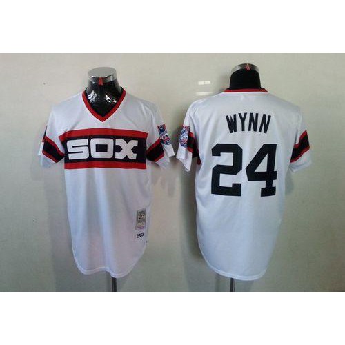 Mitchell And Ness 1983 Chicago White Sox #24 Early Wynn White Throwback Stitched Jersey Men's
