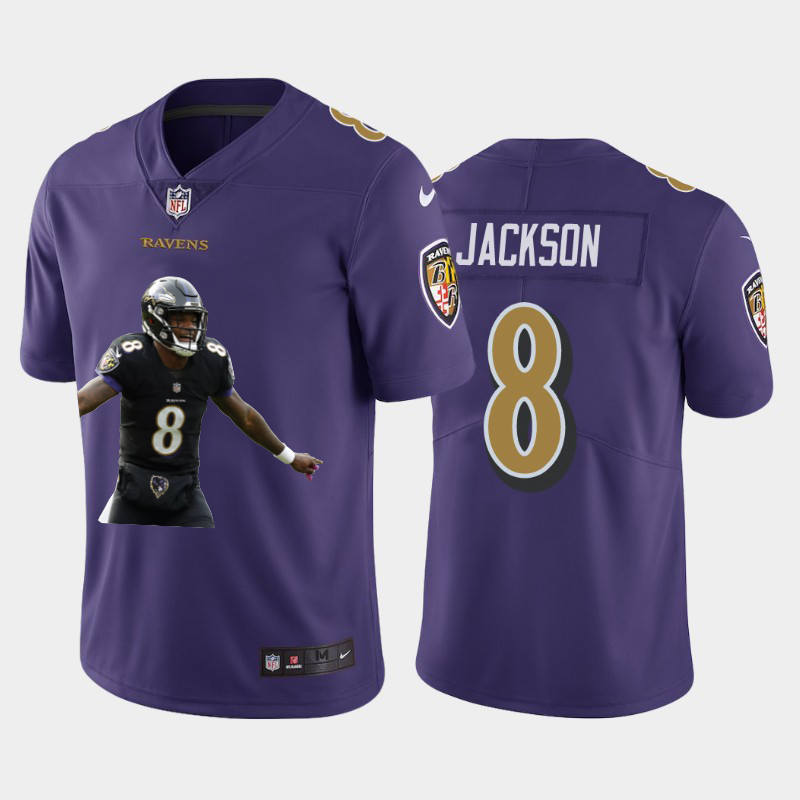Baltimore Ravens #8 Lamar Jackson Team Hero Vapor Limited Jersey Purple