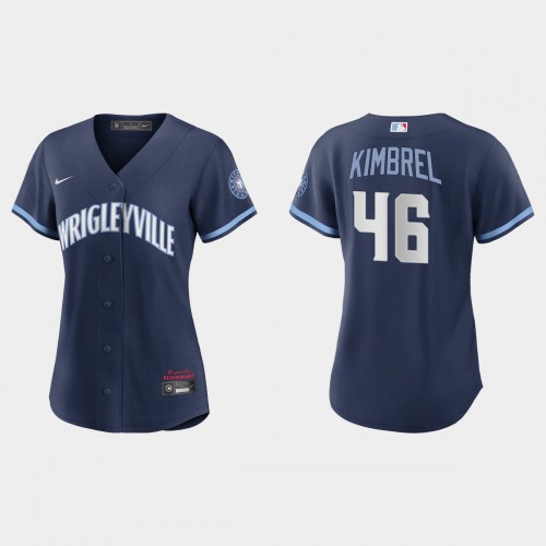 Chicago Chicago Cubs #46 Craig Kimbrel Women's 2021 City Connect Navy Jersey Womens