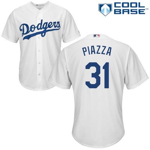 Los Angeles Dodgers #31 Mike Piazza White Cool Base Stitched Youth Jersey Youth