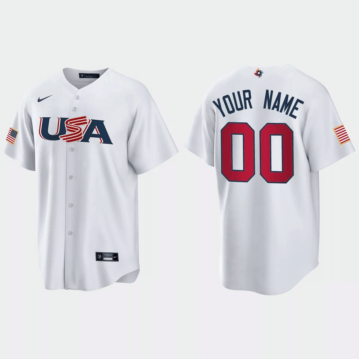 Custom USA 2023 World Baseball Classic Replica Jersey – White