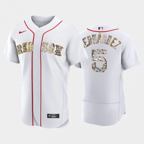 Boston Boston Red Sox #5 Kike Hernandez Men's Diamond Edition Jersey - White Men's
