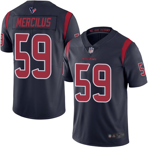 Houston Texans #59 Whitney Mercilus Navy Blue Youth Stitched Limited Rush Jersey Youth