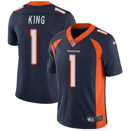 Denver Broncos #1 Marquette King Navy Blue Alternate Men's Stitched Vapor Untouchable Limited Jersey Men's