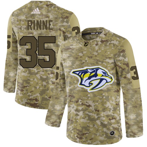 Adidas Nashville Predators #35 Pekka Rinne Camo Authentic Stitched Jersey Men's