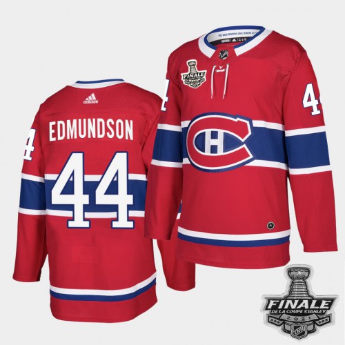 Adidas Montreal Canadiens #44 Joel Edmundson Red Home Authentic 2021 Stanley Cup Final Patch Jersey Men's