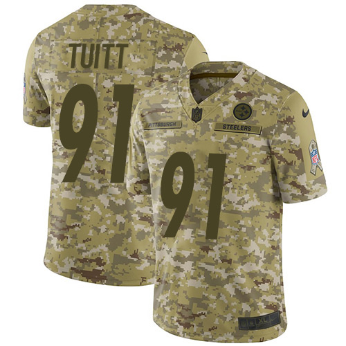 Pittsburgh Steelers #91 Stephon Tuitt Camo Men's Stitched Limited 2018 Salute To Service Jersey Men's