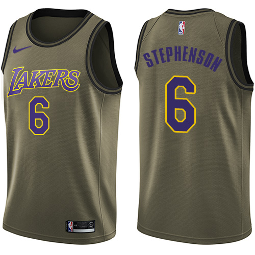 Los Angeles Lakers #6 Lance Stephenson Green Swingman Salute to Service Jersey Mens