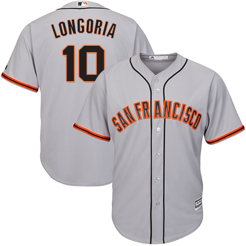 San Francisco Giants #10 Evan Longoria Grey New Cool Base Road Stitched Jersey Men's