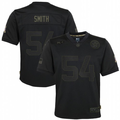 Dallas Dallas Cowboys #54 Jaylon Smith Youth 2020 Salute to Service Game Jersey Black Youth