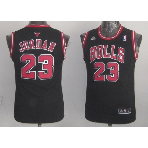 Chicago Bulls #23 Michael Jordan Black & Red No. Stitched Youth Jersey Youth
