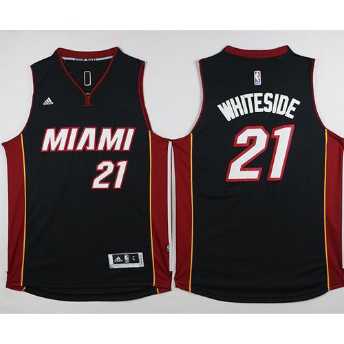 Miami Heat #21 Hassan Whiteside Black Stitched Jersey Mens