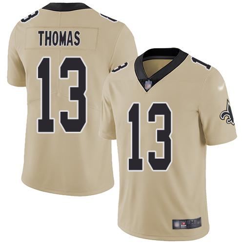 Saints #13 Michael Thomas Gold Men's Stitched Limited Inverted Legend Jersey