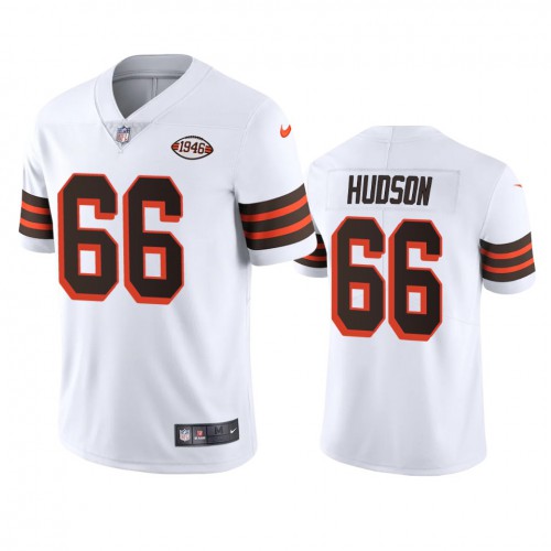 Cleveland Cleveland Browns #66 James Hudson 1946 Collection Alternate Vapor Limited Jersey - White Men's