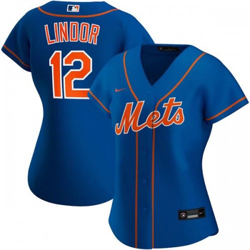 New York New York Mets #12 Francisco Lindor Women's Alternate Replica Player Jersey - Royal Womens