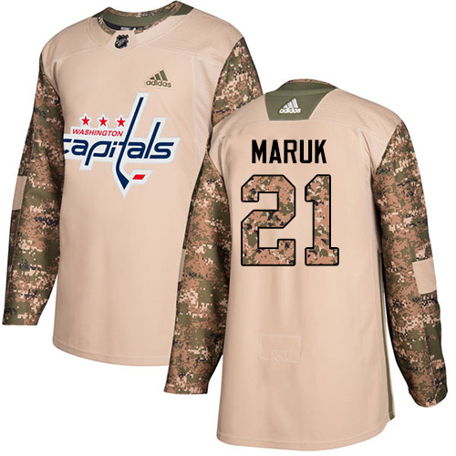 Adidas Washington Capitals #21 Dennis Maruk Camo Authentic 2017 Veterans Day Stitched Jersey Men's