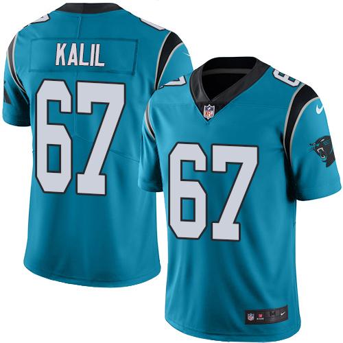 Carolina Panthers #67 Ryan Kalil Blue Alternate Youth Stitched Vapor Untouchable Limited Jersey Youth