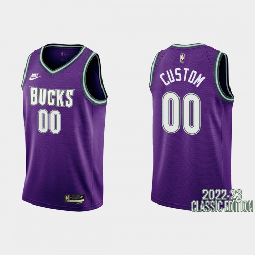 Milwaukee Bucks Custom Purple Men's 2022-23 Classic Edition Jersey