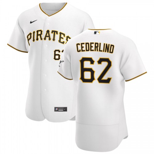 Pittsburgh Pittsburgh Pirates #62 Blake Cederlind Men's White Home 2020 Authentic Player Jersey Men's