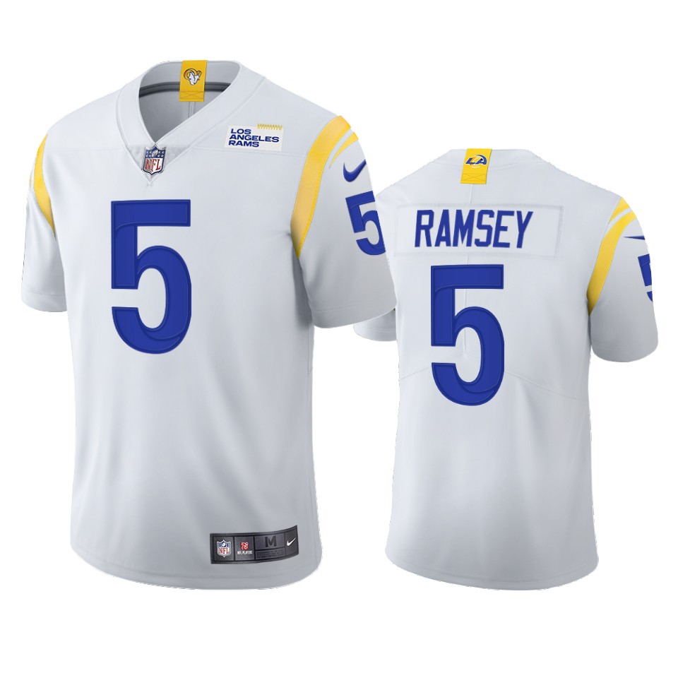 Los Angeles Rams #5 Jalen Ramsey Men's 2021 Vapor Limited Jersey - White