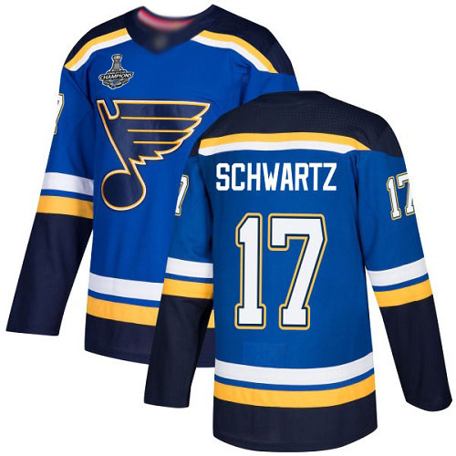 Adidas St. Louis Blues #17 Jaden Schwartz Blue Home Authentic Stanley Cup Champions Stitched Youth Jersey Youth