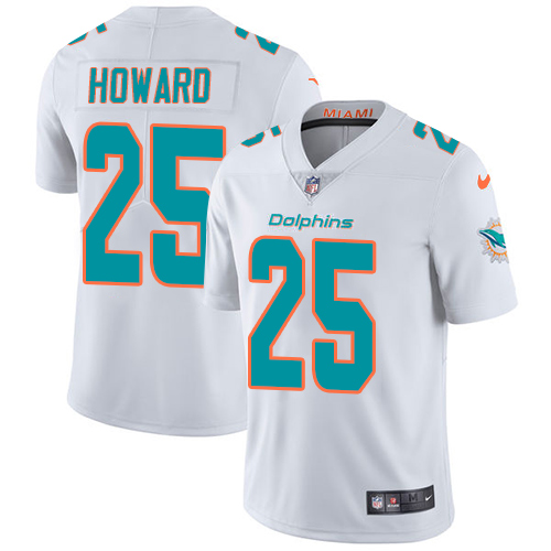 Miami Dolphins #25 Xavien Howard White Men's Stitched Vapor Untouchable Limited Jersey Men's