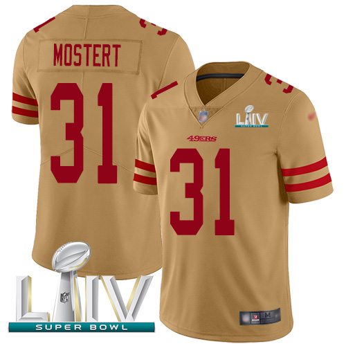 San Francisco 49ers #31 Raheem Mostert Gold Super Bowl LIV 2020 Youth Stitched Limited Inverted Legend Jersey Youth