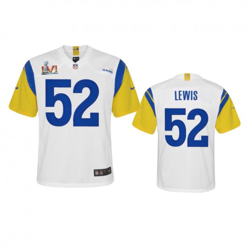 Los Angeles Los Angeles Rams #52 Terrell Lewis Youth Super Bowl LVI Patch Alternate Game Jersey - White Youth
