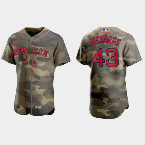 Boston Boston Red Sox #43 Garrett Richards Men's 2021 Armed Forces Day Authentic Jersey -Camo Men's