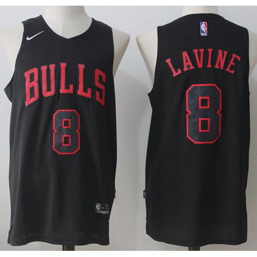 Chicago Bulls #8 Zach LaVine Black Fashion Swingman Jersey Mens