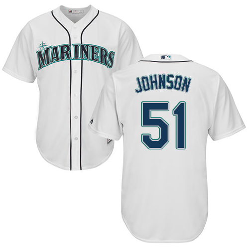 Seattle Mariners #51 Randy Johnson White Cool Base Stitched Youth Jersey Youth