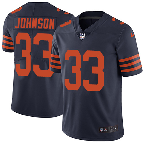 Chicago Bears #33 Jaylon Johnson Navy Blue Alternate Men's Stitched Vapor Untouchable Limited Jersey Men's