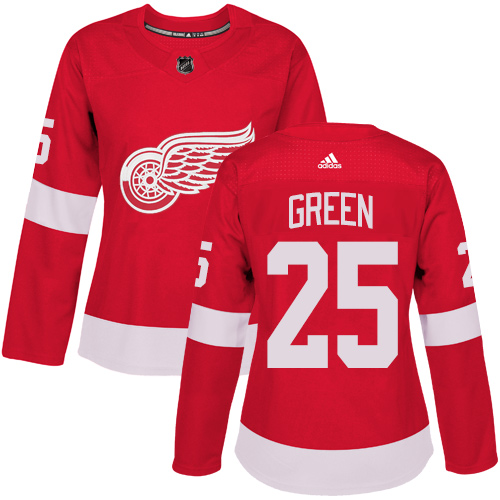 Adidas Detroit Red Wings #25 Mike Green Red Home Authentic Women's Stitched Jersey Womens
