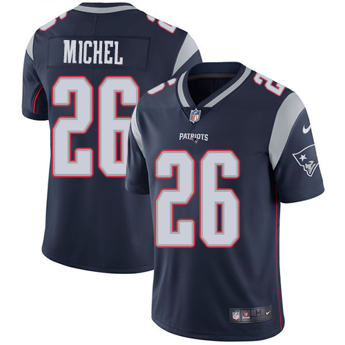 New England Patriots #26 Sony Michel Navy Blue Team Color Men's Stitched Vapor Untouchable Limited Jersey Men's