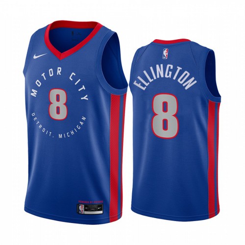 Detroit Pistons #8 Wayne Ellington Blue Womens Swingman 2020-21 City Edition Jersey Womens