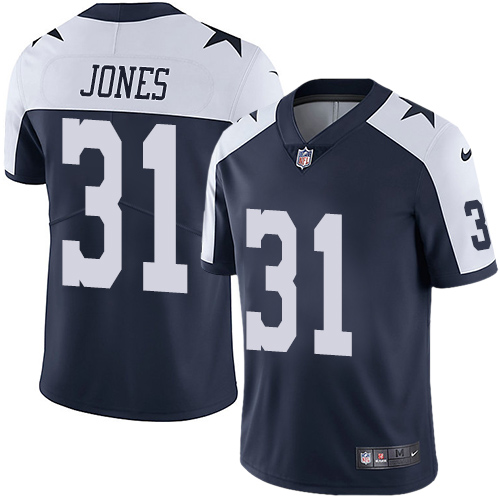 Dallas Cowboys #31 Byron Jones Navy Blue Thanksgiving Men's Stitched Vapor Untouchable Limited Throwback Jersey Men's