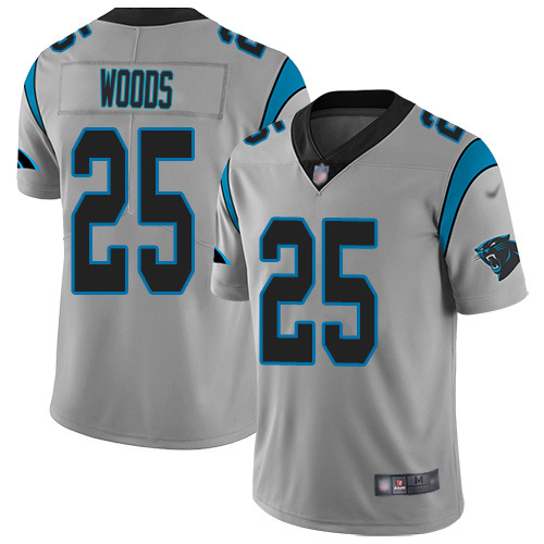 Panthers #25 Xavier Woods Silver Men's Stitched Limited Inverted Legend Jersey