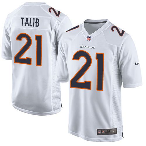 Denver Broncos #21 Aqib Talib White Men's Stitched Game Event Jersey Men's
