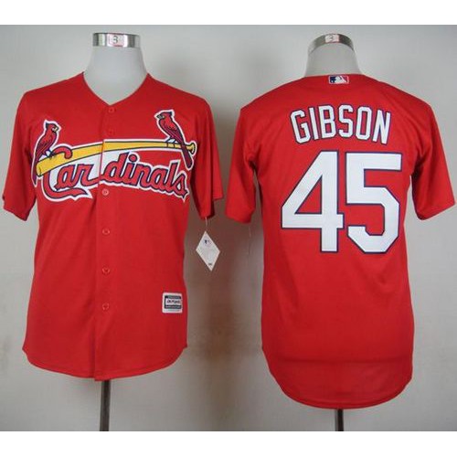 St.Louis Cardinals #45 Bob Gibson Red Cool Base Stitched Jersey Men's