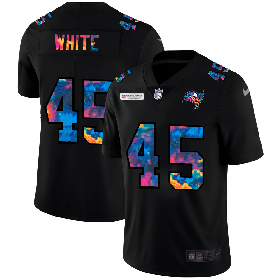Tampa Bay Buccaneers #45 Devin White Men's Multi-Color Black 2020 Crucial Catch Vapor Untouchable Limited Jersey