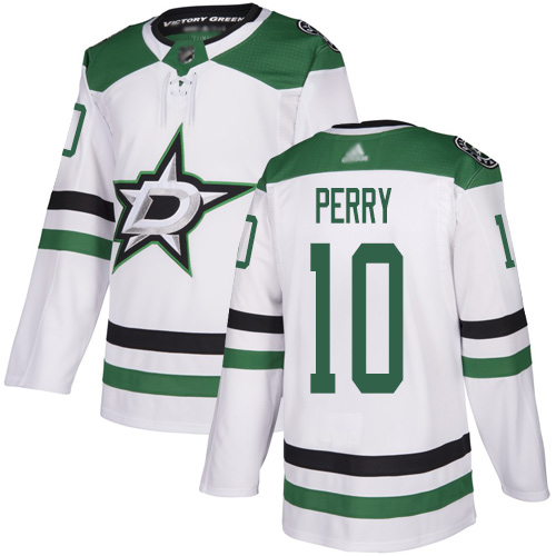 Adidas Dallas Stars #10 Corey Perry White Road Authentic Stitched Jersey Men's
